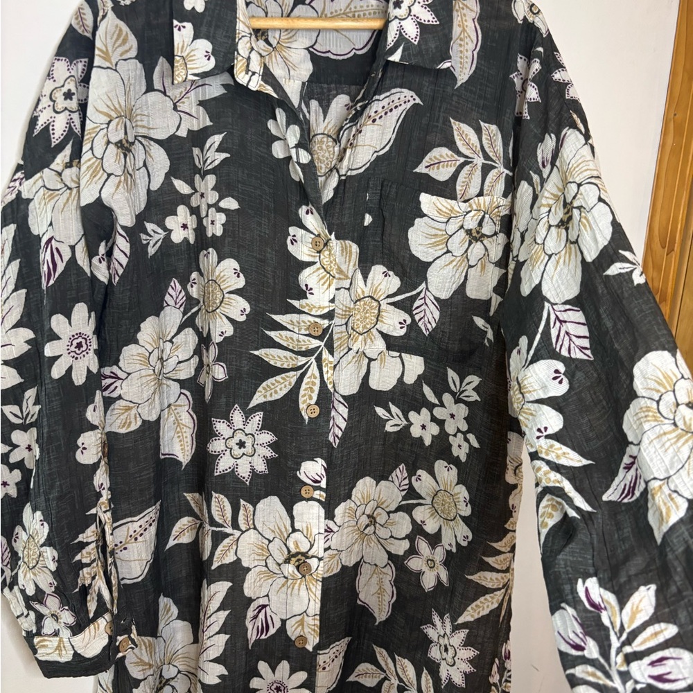 Torrid Button Up Kimono Split Side Maxi Shirt - image 8